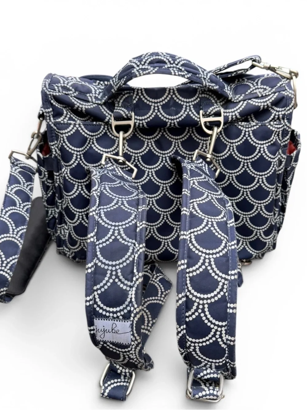 Jujube BFF Diaper Bag Backpack Navy‎ Dot Print Changing Pad